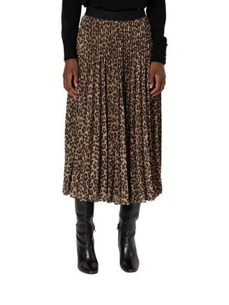 Gerard Darel Babette Pleated Midi Skirt in Brown at Nordstrom, Size X-Large