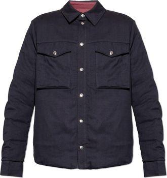 Dolce & Gabbana Jassen, Heren, Blauw, L, Katoen, Reversible Shirt Jacket