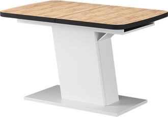 Vicco Mesa De Comedor Fenaro, Negro/roble Goldkraft/blanco, 120 X 80 Cm Extensible, Vicco