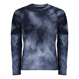 Moorer Round-neck Knitwear, male, Blue, 3XL, Tie-dye Jumper