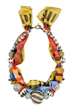 Twine & Twig Womens Beaded Bandana Necklace In Multi