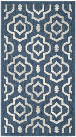 Safavieh Alfombra enrejado de polipropileno azul/beige, 122 x 170 cm