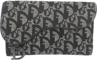 Dior Blue Jacquard Wallet (Tri-Fold) (Pre-Owned)