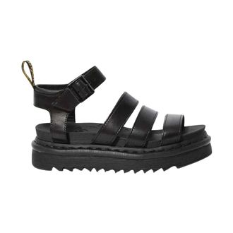 Dr. Martens Gladiator sandaal met sleehak en enkelband - Dames - Schoenen - Zwart - Maat: 36 EU Leer