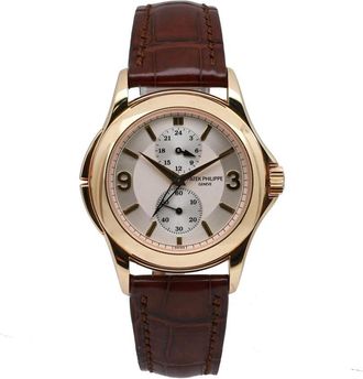 Patek Philippe Pre-owned Patek Philippe Calatrava GMT White Dial Mens Watch 5134J