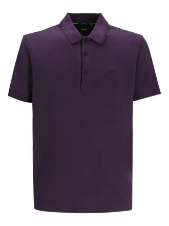 BOSS Poloshirt met geborduurd logo - Paars