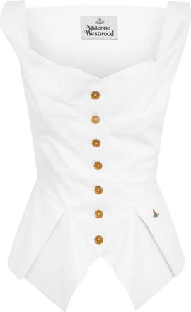 Vivienne Westwood button-down pleated top - White