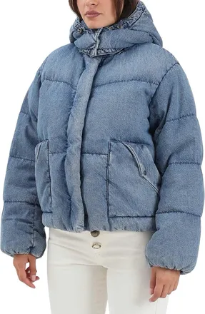 Levi's Light Blue Cotton Denim Down Jacket