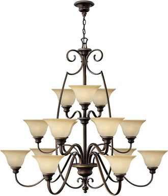 Loops 15 Bulb Chandelier Hanging Pendant LIght Antique Bronze LED E27 60W Bulb