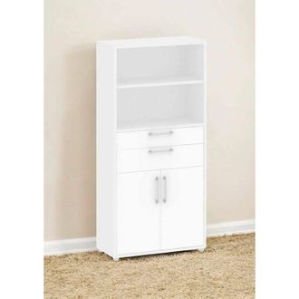 Dmora Aparador Ludivine, Buf&eacute; De Sal&oacute;n, Aparador De Sal&oacute;n, Despensa De Cocina, 89x40 H186 Cm, Blanco - Dmora