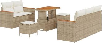 vidaXL Vidaxl - Garden Sofa Set with Cushion 8 pcs Beige Poly rattan