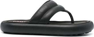 Camper Flota faux-leather flip-flops - men - Recycled Polyester/Leather/Recycled Polyester/Polyethylene vinyl acetate (PEVA) - 44 - Black