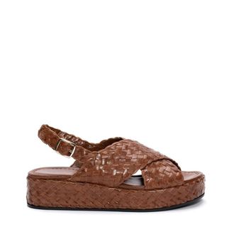 Pons Quintana Woven Leather Caramel Sandal - female - Pons Quintana - Flat Sandals - Brown - 4 UK - Shoes