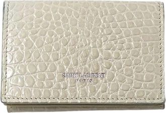 Saint Laurent Ivory Leather Wallet (Tri-Fold) (Pre-Owned)