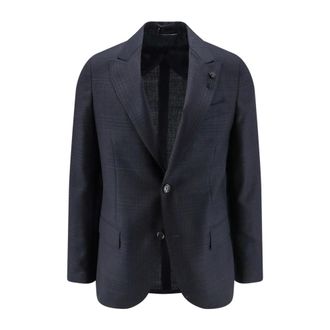 Lardini Blazer met inkeping revers - Heren - Pakken - Blauw - Maat: 3XL Wol