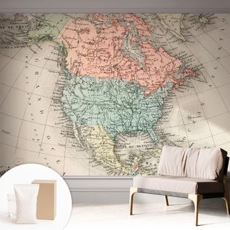 Tulup Carta Da Parati In Vlies - Fotomurale - Decorazione Paretie - Per Camera Da Letto - Per Soggiorno - Con Colla Gratuita Mappa Storica 312x219 Cm