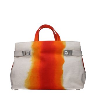 Ferragamo Gray Fabric Womens Handbag