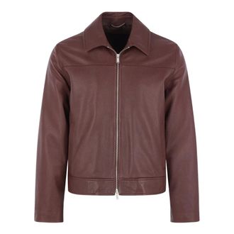 Lardini Leather Jackets, male, Red, Size: L Pawoody Jacket