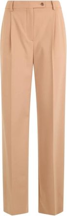 Alberta Ferretti Rechte broek met hoge taille - Dames - Straight fit broeken - Beige - S - Wol - Broeken