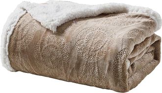 Luxury Home Ultra-Soft Caesar Embossed Sherpa Throw Blanket