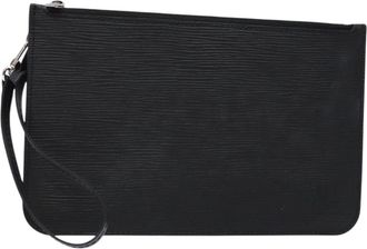 Louis Vuitton Neverfull Pochette Epi Leather Black Leather Bag (Pre-Owned)