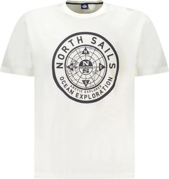 North Sails T-shirt met ronde hals - Heren - T-shirts - Wit - S - Katoen - Tops