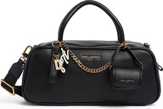 Karl Lagerfeld Zaylia Satchel Bag in Black/Gold at Nordstrom Rack