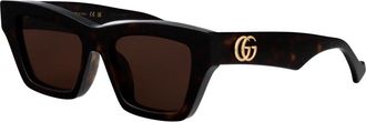 Gucci Zonnebril - Dames - Zonnebrillen - Bruin - 53 MM - Accessoires