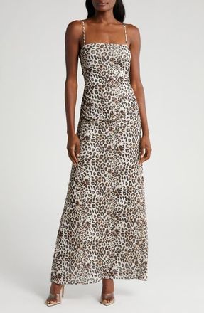 Wayf Isabella Print Maxi Dress in Leopard at Nordstrom, Size Medium