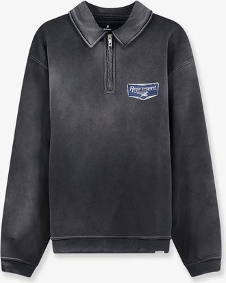 Represent Felpa in cotone con stampa logo frontale - REPRESENT - gender_Man