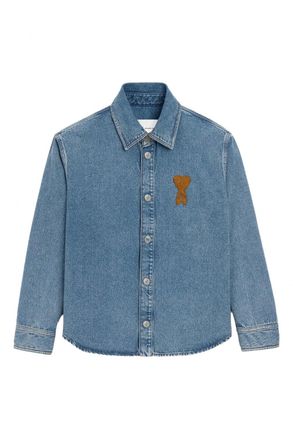 Ami KNITTED ADC DENIM SHIRT Size: XL, colour: BLUE