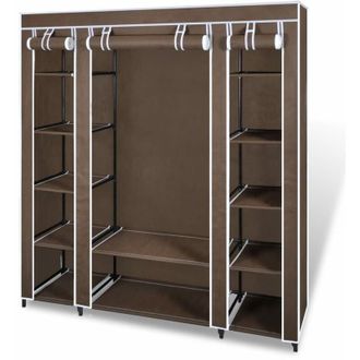 vidaXL Vidaxl - Fabric Wardrobe with Compartments and Rods 45x150x176 cm Brown