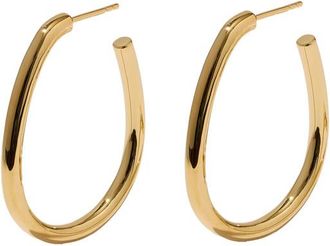 Otiumberg Oval Large 14kt Gold Vermeil Hoop Earrings - One Size