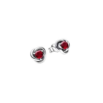Pandora Juli Maandsteen Eternity Circle Oorbellen - Dames - Oorbellen - Rood - ONE Size - Accessoires