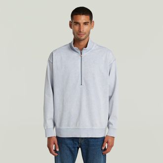 G-Star Washed HB Relaxed Half Zip Sweater - Lichtblauw - Heren