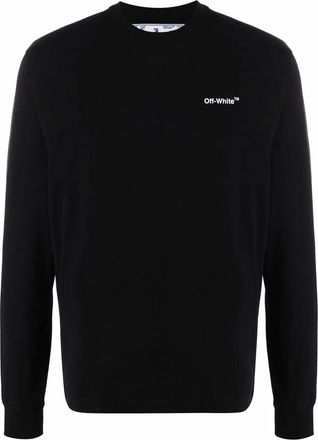 Off-white Heren-T-shirt met lange mouwen (Zwart/roze)