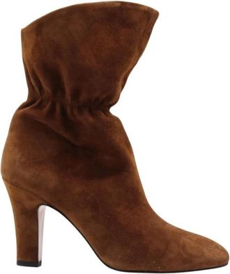 Gianmarco F. Enkellaars - Dames - Laarzen met Hak - Bruin - 41 EU - Leer - Schoenen