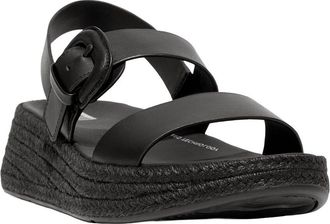 FitFlop Fitflop F-Mode Espadrille Buckle Leather Flatform Sandal