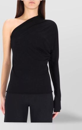 Rick Owens one shoulder long sleeve fitted top
