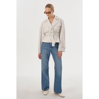 LaMarque Quinn | Cropped Trench Coat in Whisper White at Nordstrom, Size Xx-Small