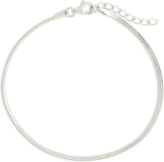 Sterling Forever Silver Herringbone Chain Bracelet