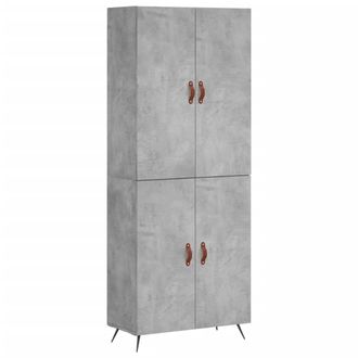 vidaXL Vidaxl - Aparador Alto Madera Contrachapada Gris Hormig&oacute;n 69,5x34x180 Cm