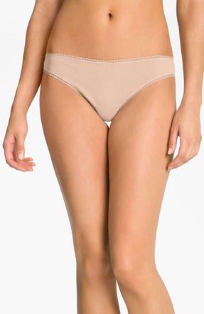 OnGossamer Cabana Stretch Cotton Thong in Champagne at Nordstrom, Size X-Small