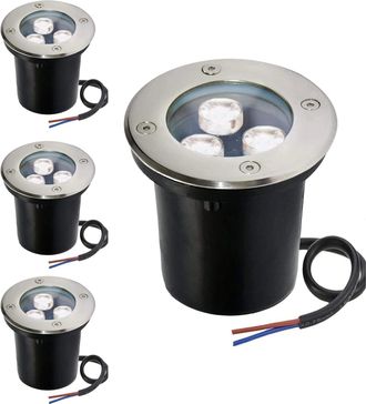 OEM 4 Focos Led Redondos Empotrables Para Exteriores De 3 W, Resistentes Al Agua Ip67, Para Iluminar Caminos, Patios, Jardines, Escaleras Y Garajes - Otro