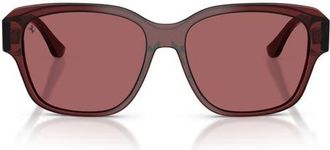 Ferrari 57mm Polarized Square Sunglasses in Bordeaux /Polar Purple at Nordstrom