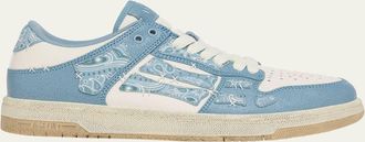 Amiri Mens Bandana Skel Top Leather Low-Top Sneakers
