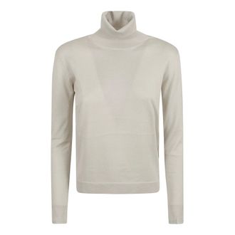Tom Ford Cashmere Knitwear, female, Gray, Size: S Luxury Cashmere Silk Turtleneck Sweater