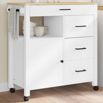 vidaXL Carrito De Cocina Monza Madera Maciza De Pino 84x40x88,5 Cm Vidaxl