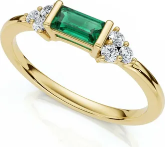 Pompeii3 1/3Ct Thin Emerald Diamond Stackable Wedding Ring 14k Gold Lab Grown