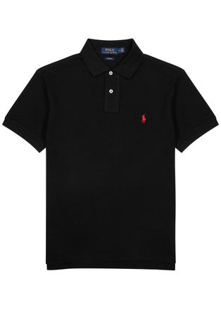 Polo Ralph Lauren Black Slim Piqu&eacute; Cotton Polo Shirt - Xxl
